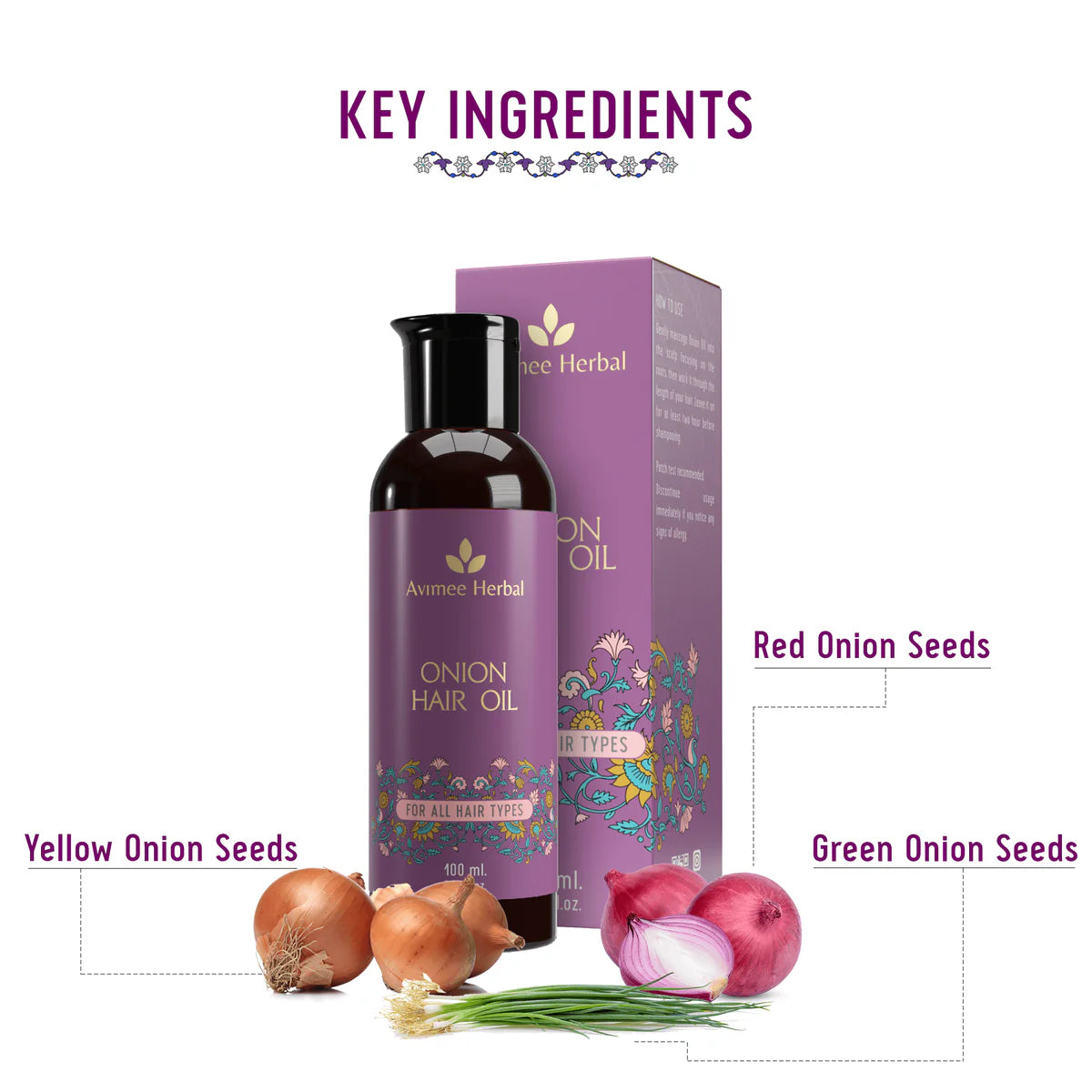 Avimee herbal Onion Hair Oil for Hair Growth and Hair Fall Control