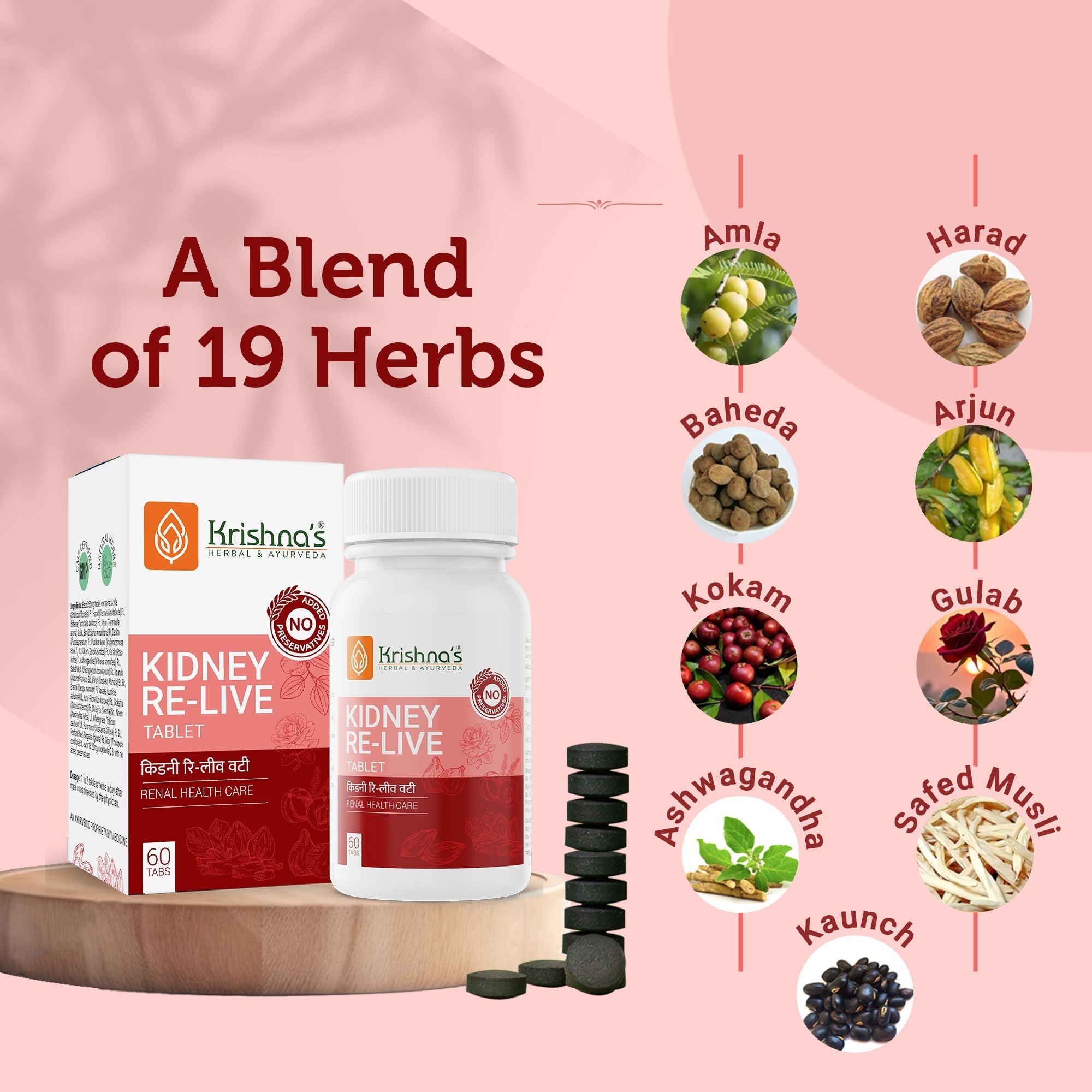 Krishna'S Herbal & Ayurveda Kidney Re-Live Tablets