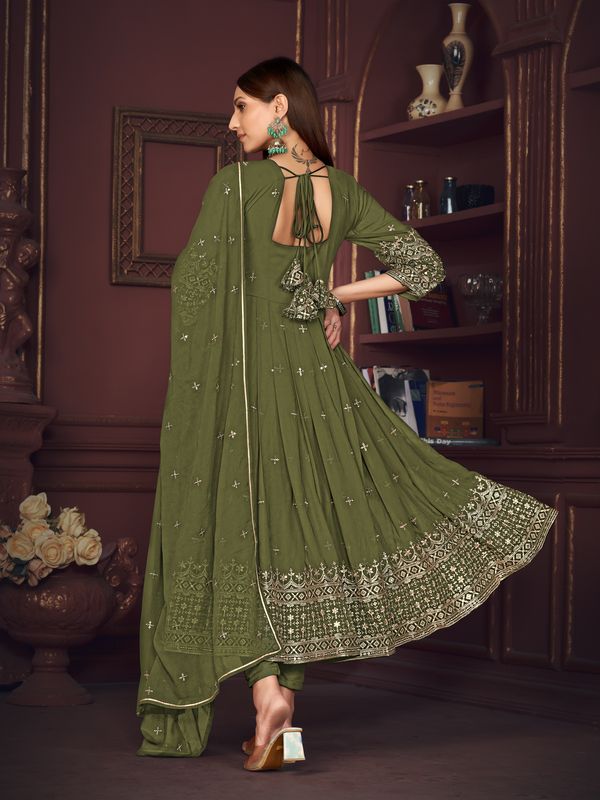 Aastha Light green with Net top fabric Georgette Crepe Net Bottom fabric