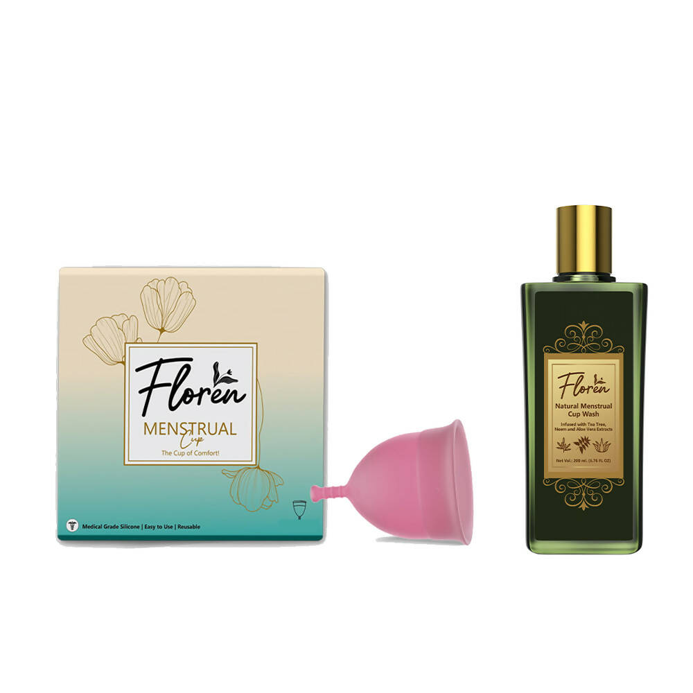 Floren Reusable Menstrual Cup with Menstrual Cup Wash for Women