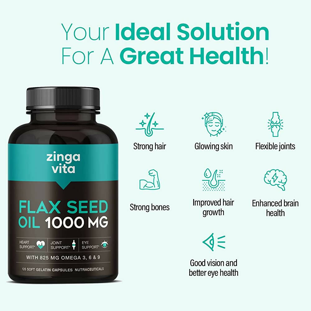 Zingavita Flaxseed Oil 1000 mg Softgel Capsules