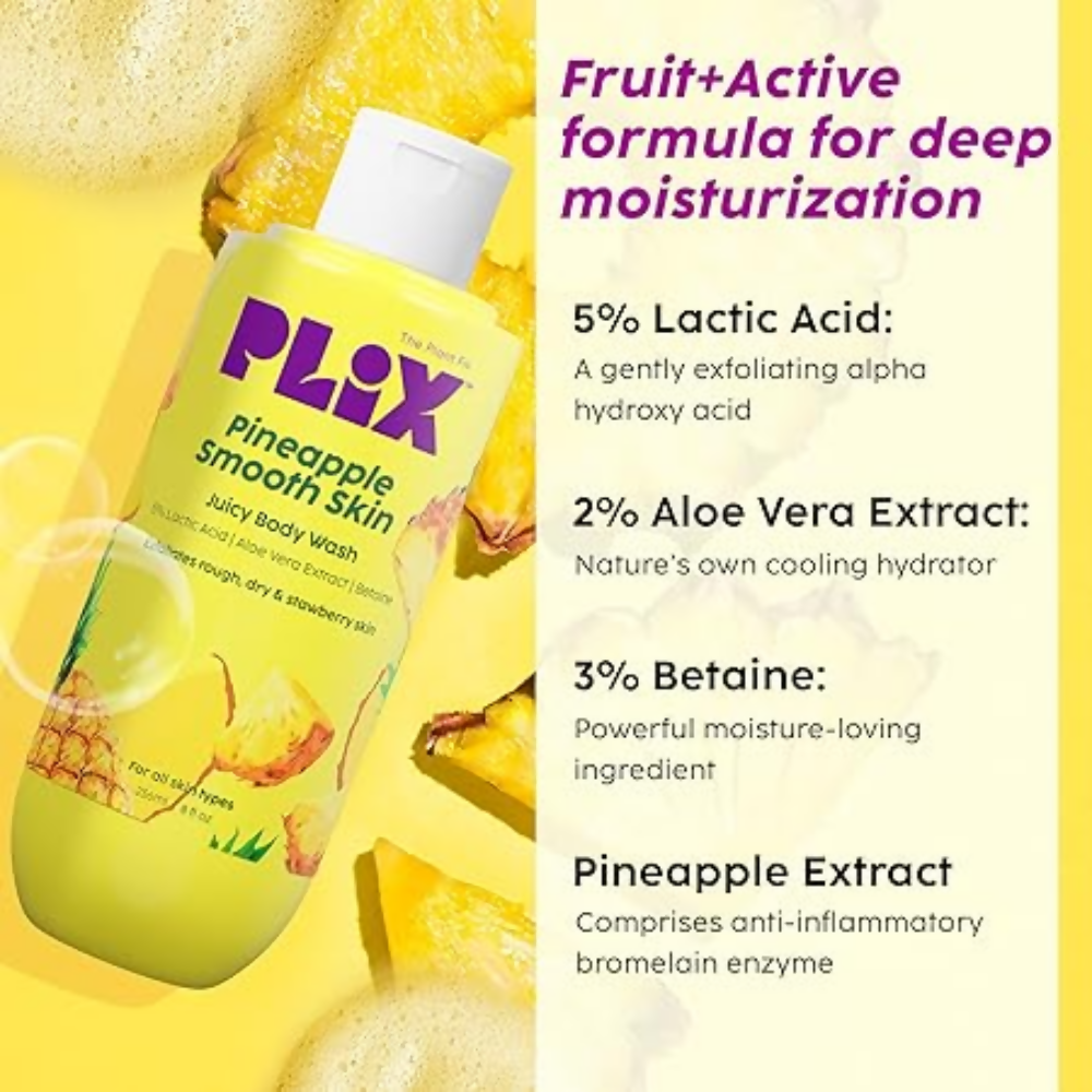 PLIX The Plant Fix Pineapple Trio With Cleanser, Body Wash & Cream