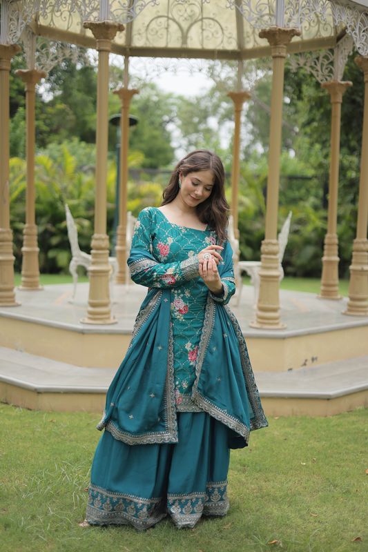 Aastha fashion Rama Dupatta with Chinon kurti fabric