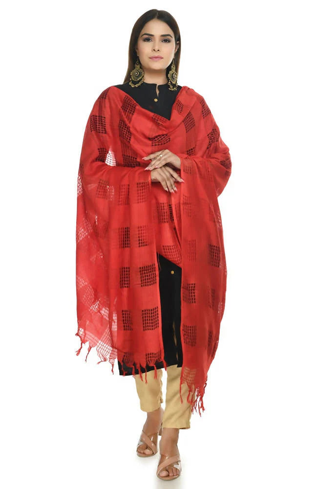 Mominos Fashion Red Window Dupatta