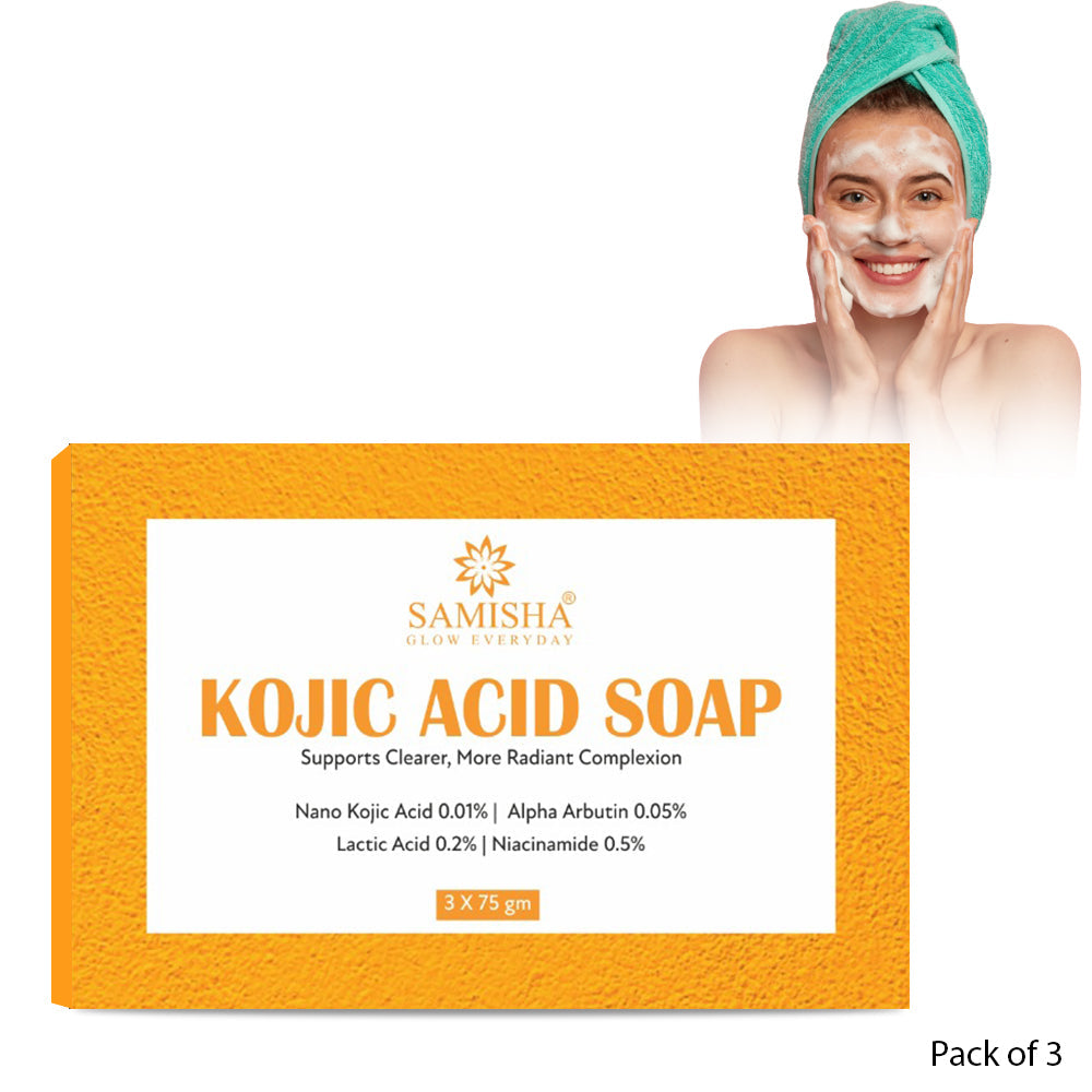 Samisha 1% Kojic Acid Soap With Alpha Arbutin For Pigmentation & Sun Damage