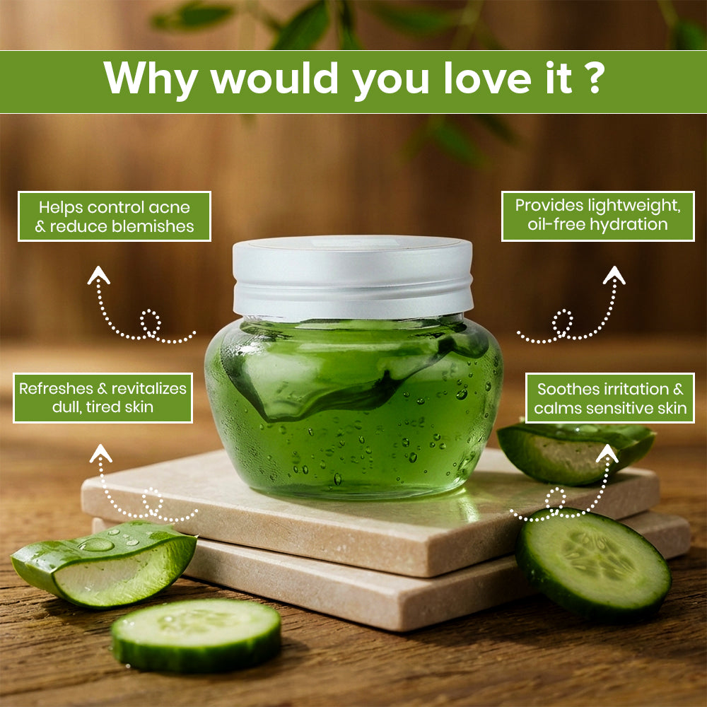 Face Gel Revive Restore Pure Aloe Neem Cucumber - Image 3
