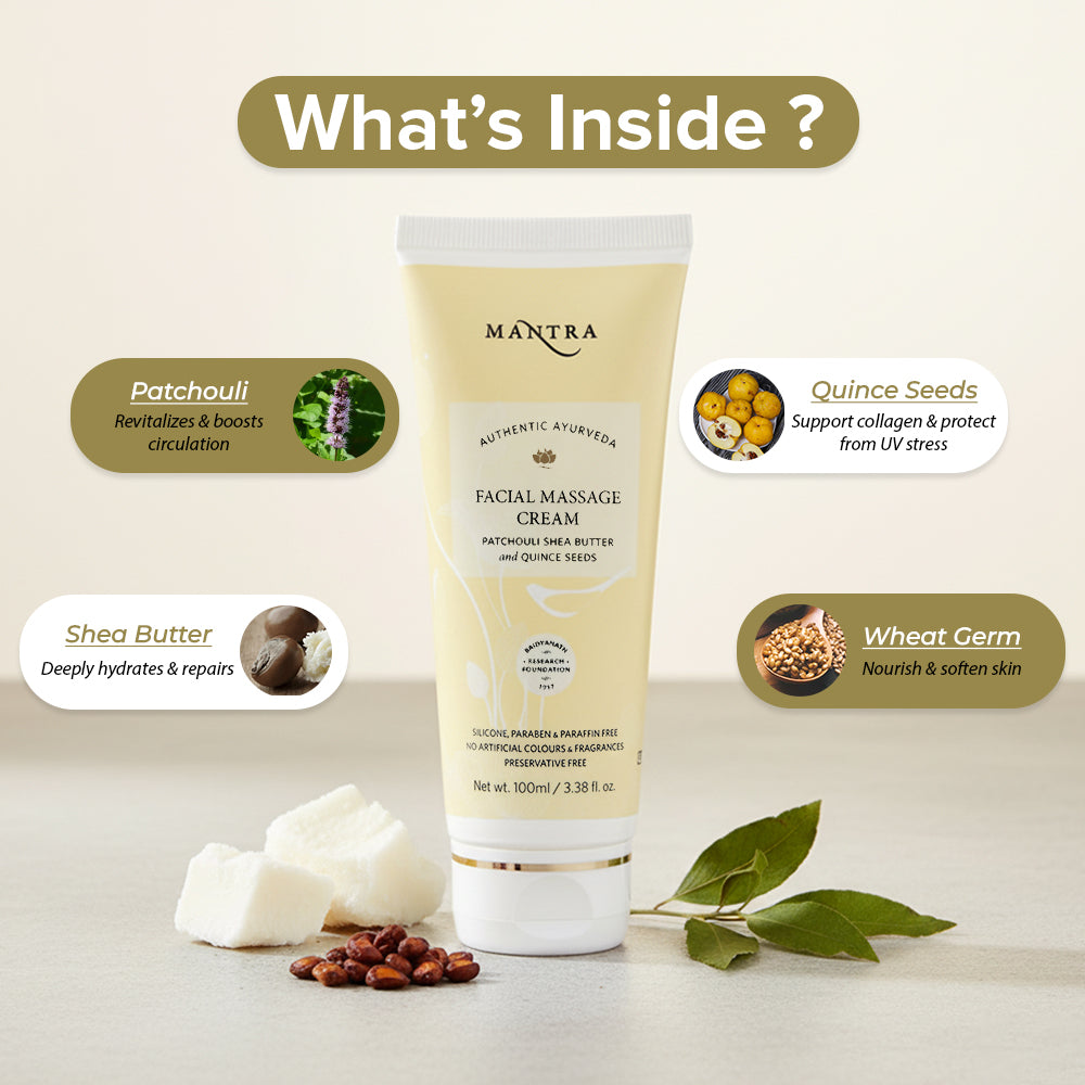 Facial Massage Cream Patchouli Shea Butter And Quince Seeds - Image 4