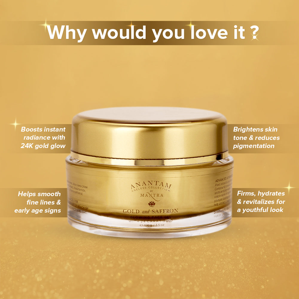 Gold And Saffron Glowing Face Gel With 24 Carat Gold - Image 3