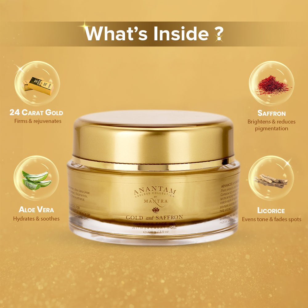 Gold And Saffron Glowing Face Gel With 24 Carat Gold - Image 4