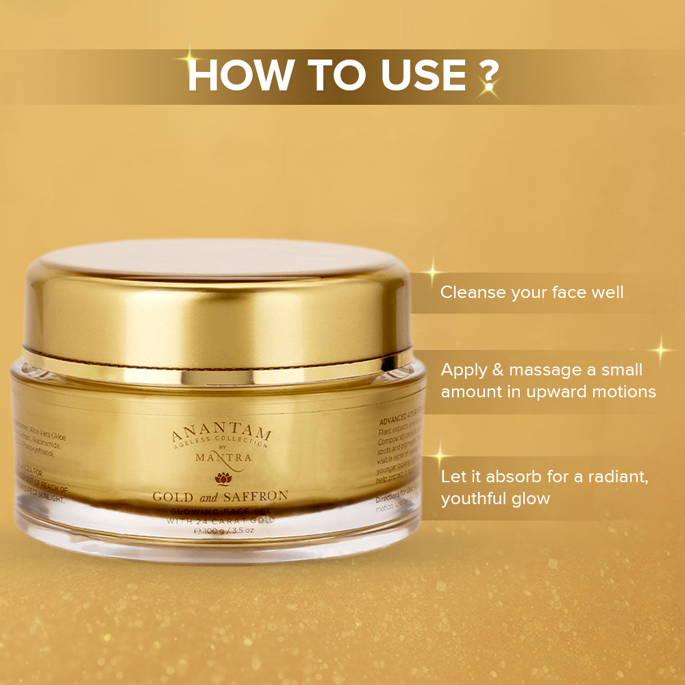 Gold And Saffron Glowing Face Gel With 24 Carat Gold - Image 6