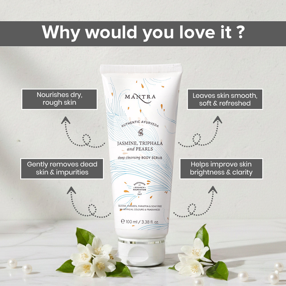 Jasmine Triphala And Pearls Deep Cleansing Body Scrub - Image 3