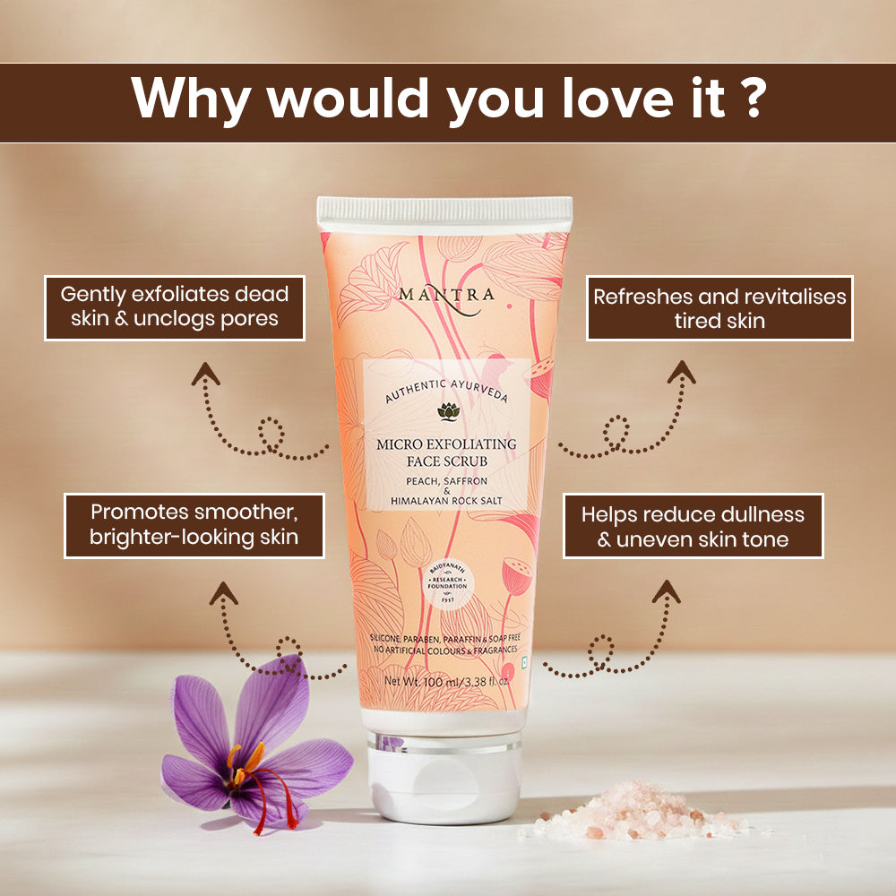 Peach Saffron And Himalayan Rock Salt Micro Exfoliating Face Scrub - Image 3