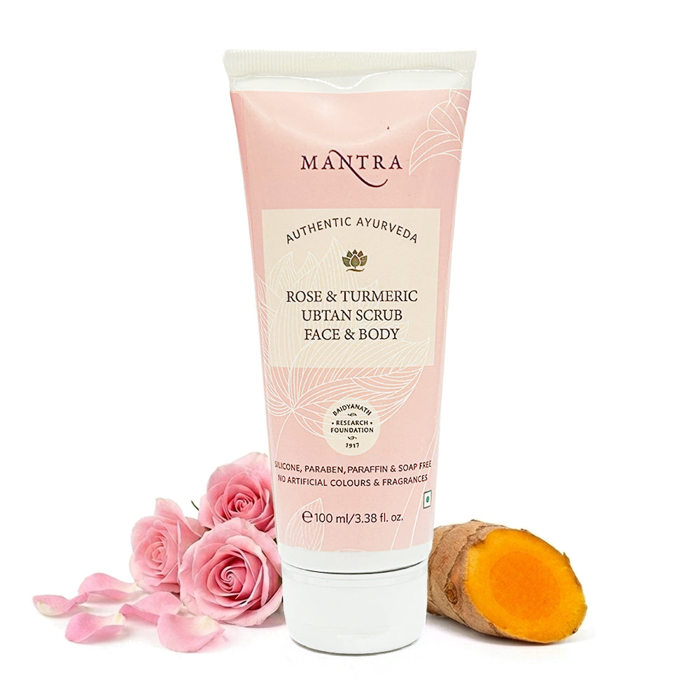Rose Turmeric Ubtan Scrub Face Body - Image 1