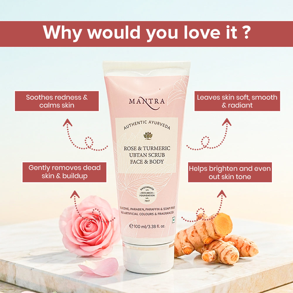 Rose Turmeric Ubtan Scrub Face Body - Image 3