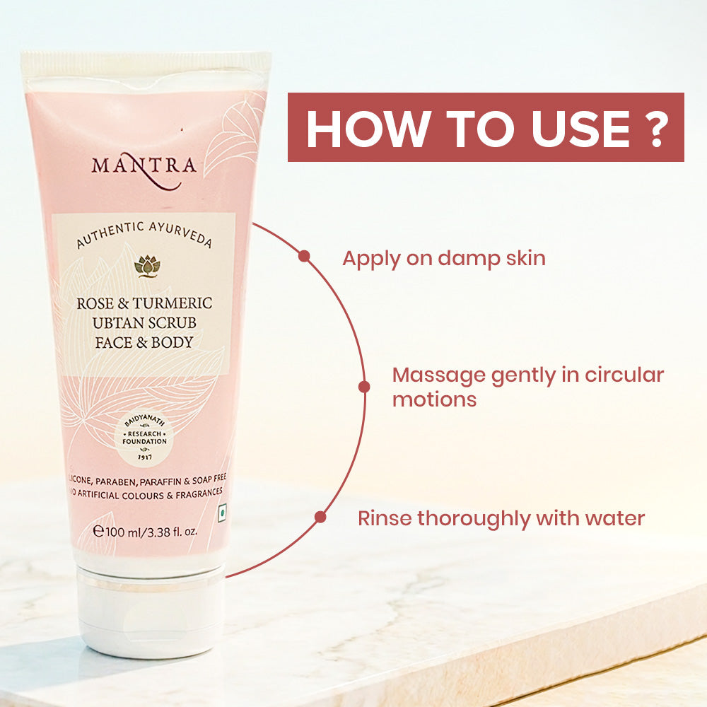 Rose Turmeric Ubtan Scrub Face Body - Image 6