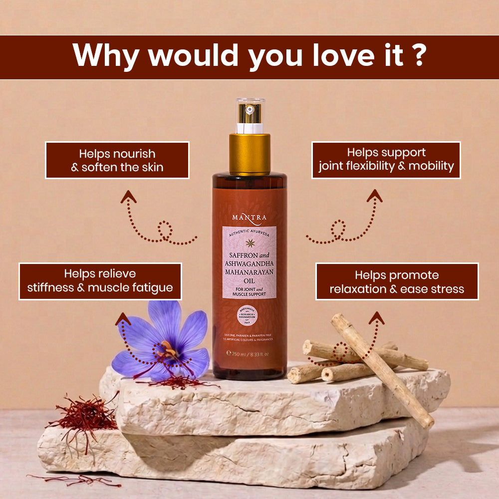 Saffron Ashwagandha Mahanarayan Oil For Joint And Muscle Support - Image 3