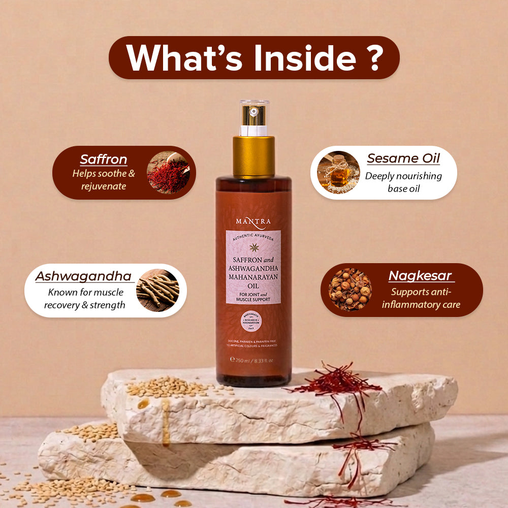 Saffron Ashwagandha Mahanarayan Oil For Joint And Muscle Support - Image 4
