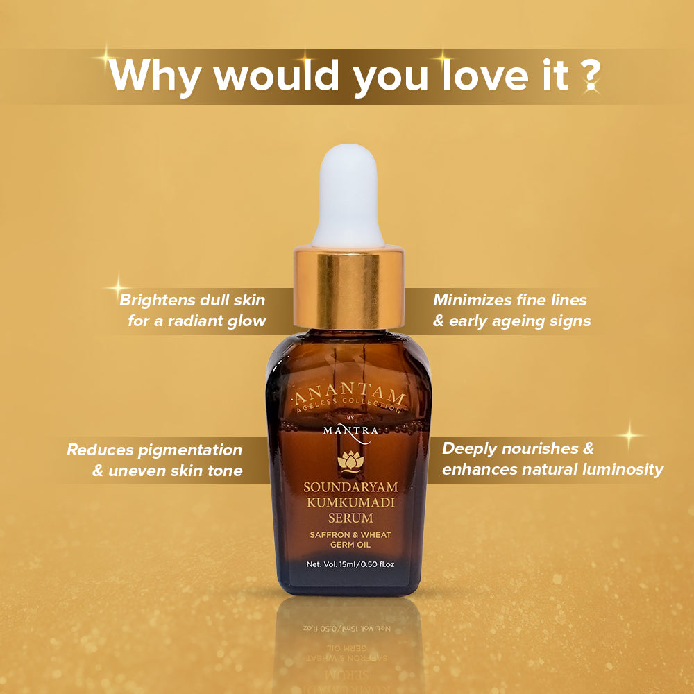 Soundaryam Kumkumadi Serum Saffron Wheat Germ Oil - Image 3