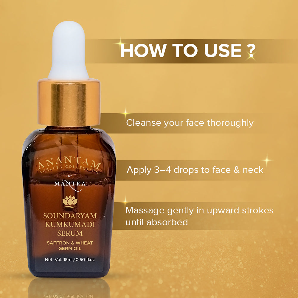 Soundaryam Kumkumadi Serum Saffron Wheat Germ Oil - Image 6