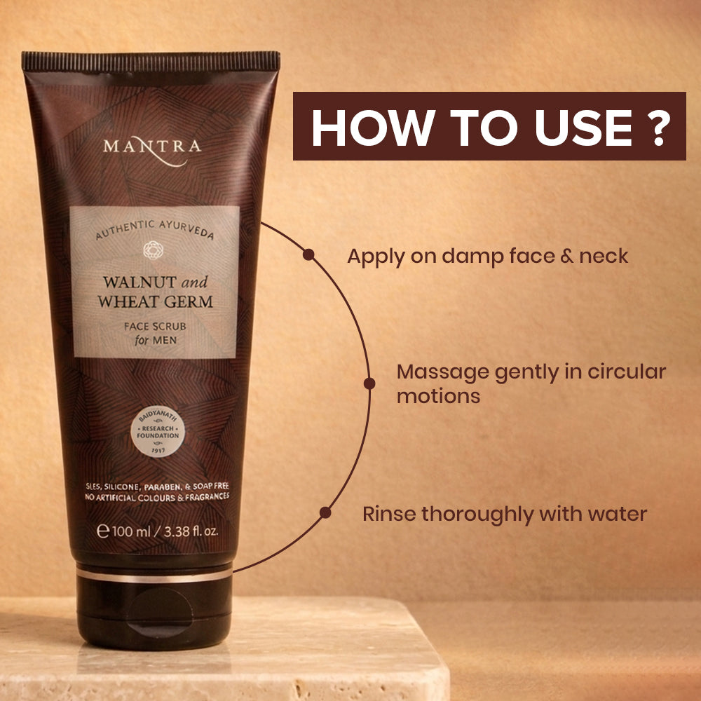 Walnut Wheat Germ Face Scrub For Men - Image 6