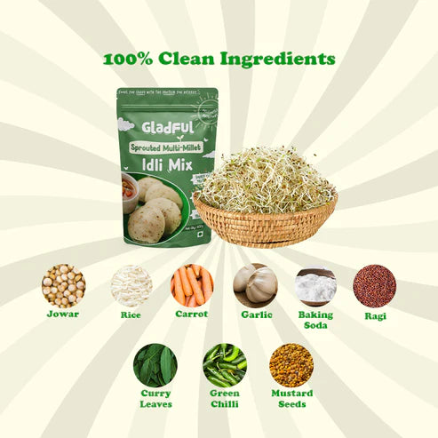 Gladful Ragi Instant Idli Mix and Multi-Millet Idli Mix - Pack of 2