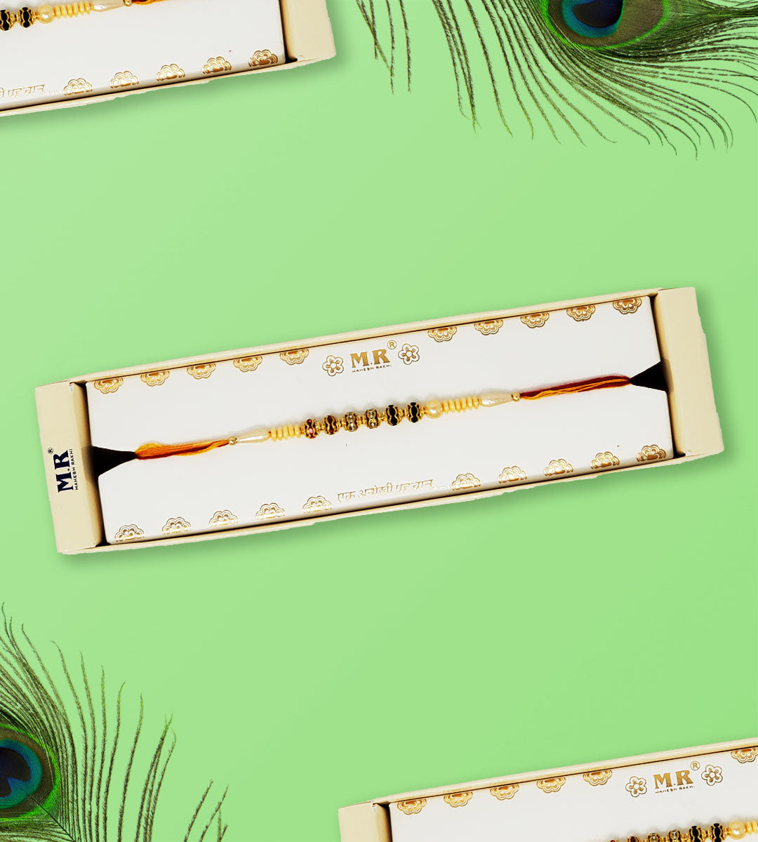 MR Decorative  3 Color Stone Rakhi