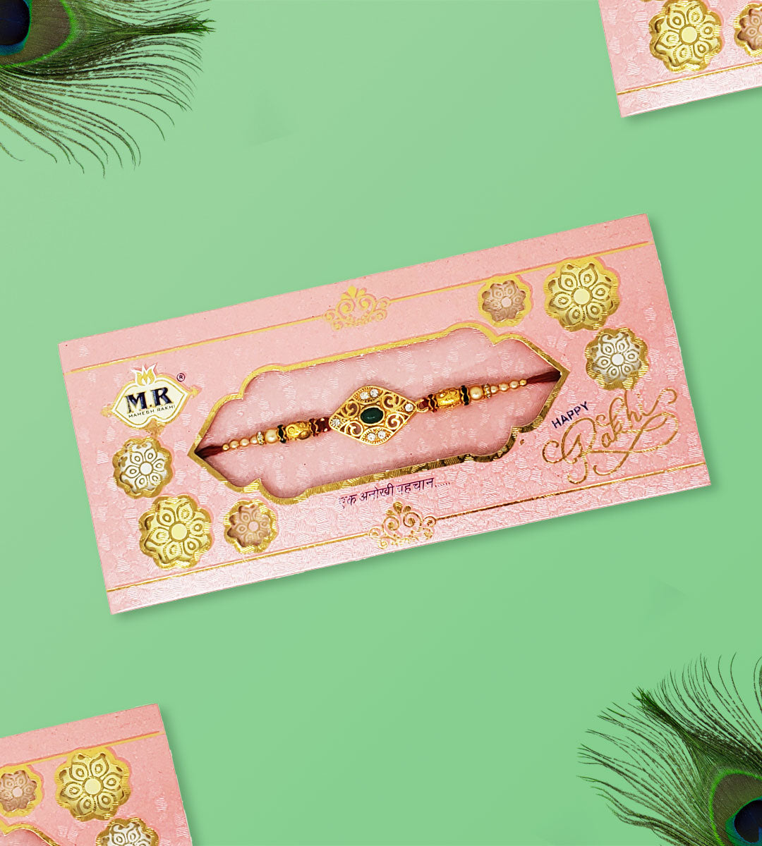 Mr Green Stone Flower Rakhi