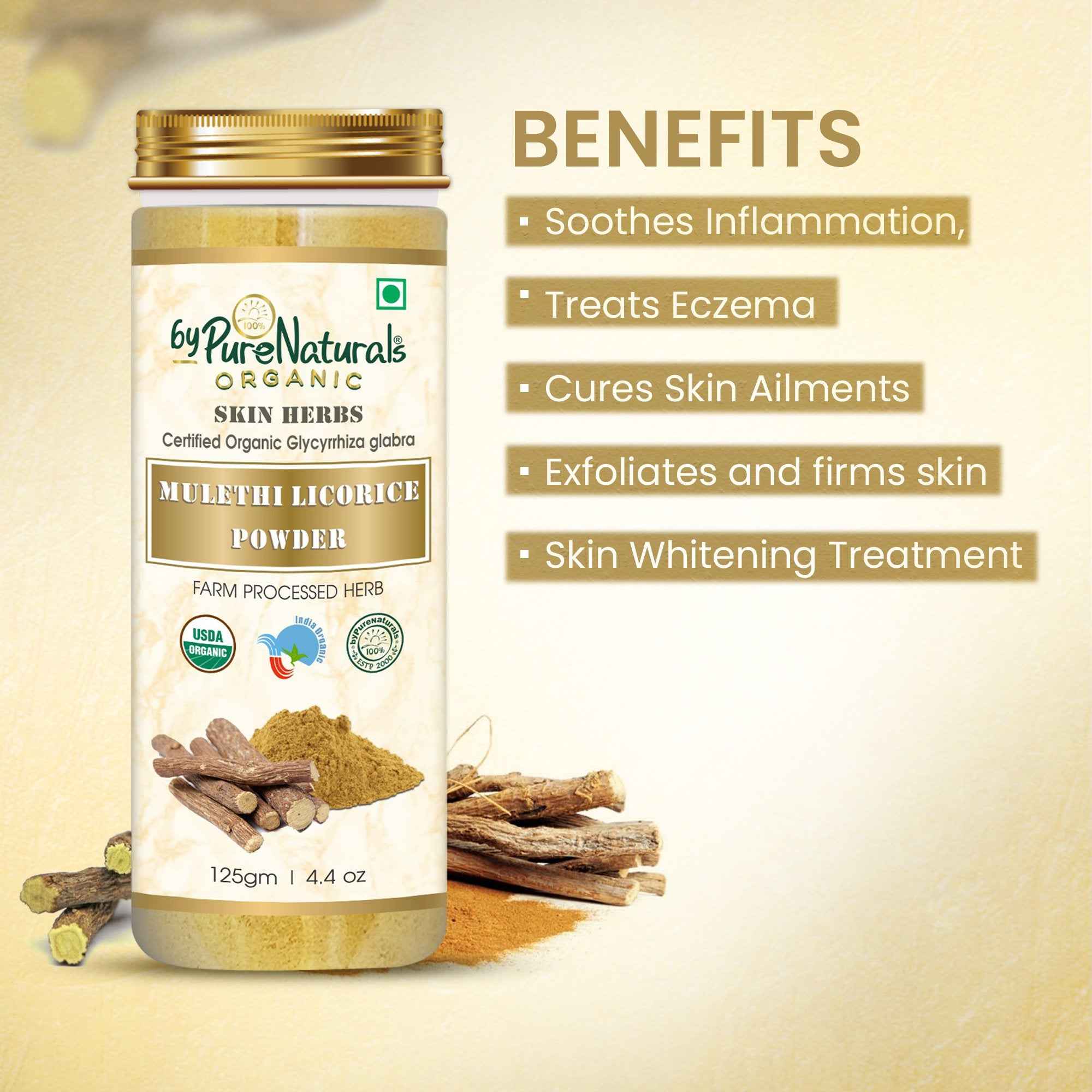 byPureNaturals Organic Mulethi Licorice Powder