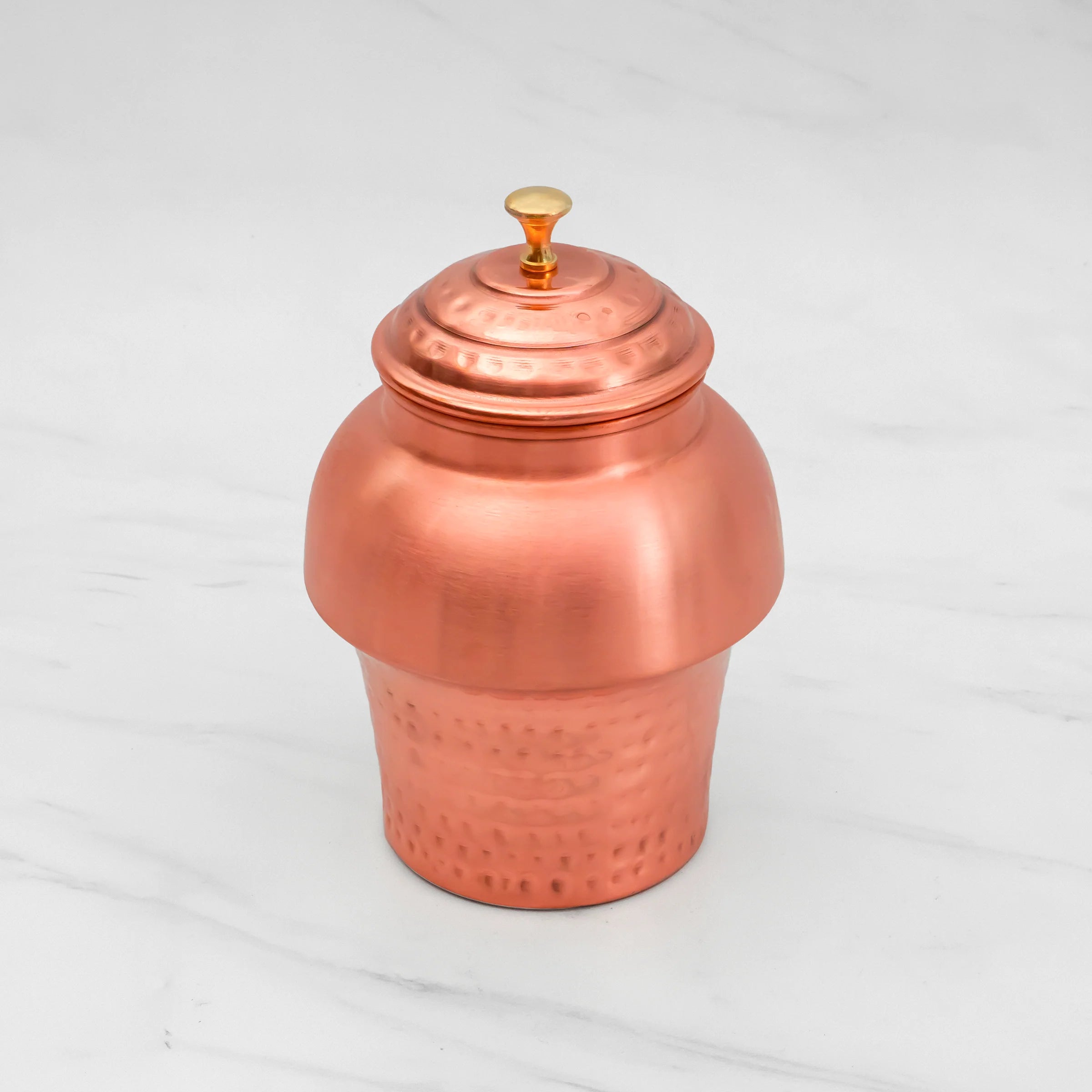 Health Smith Pure Copper Mushroom Jar | Copper Jar for Water, Dry-fruits, Chocolates and Decoration