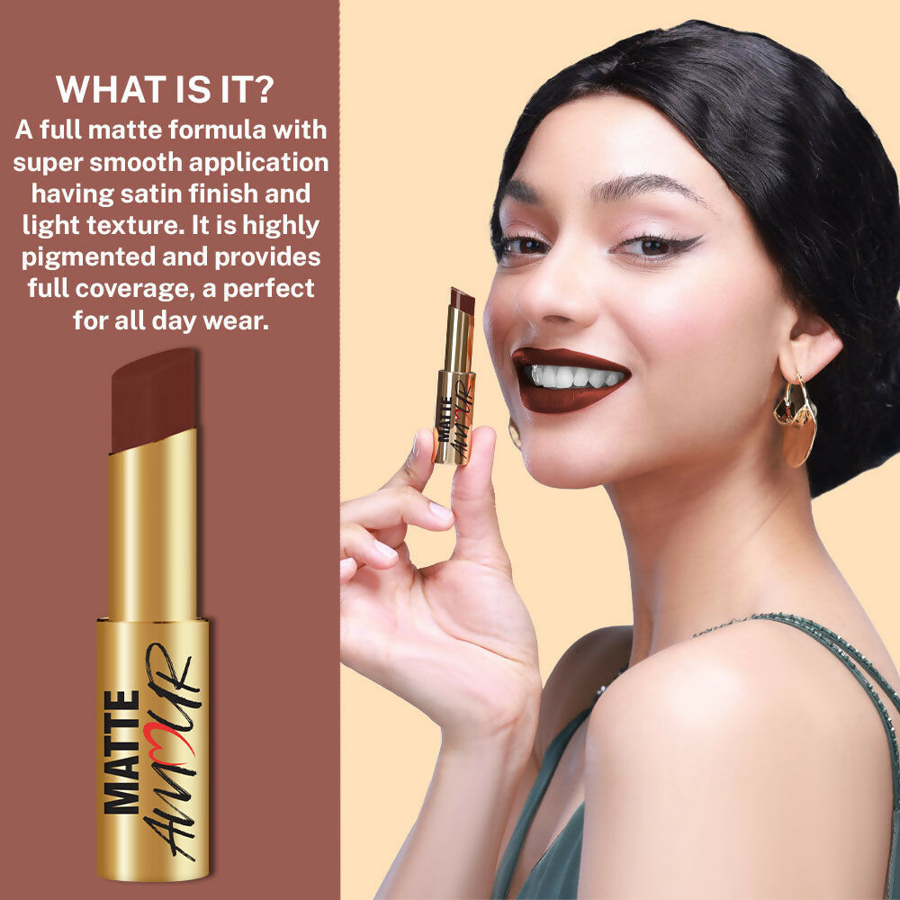 Jaquline USA Matte Amour Matte Lipstick - Infatuation 01