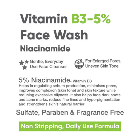 COSIQ Vitamin B3-5% Niacinamide Face Wash for Smooth and Even Skin