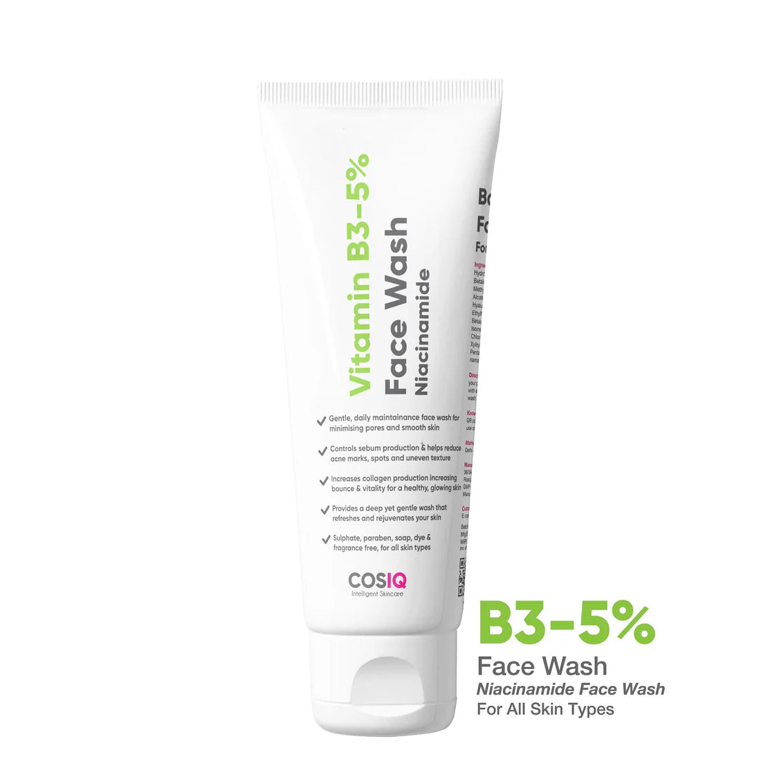 COSIQ Vitamin B3-5% Niacinamide Face Wash for Smooth and Even Skin