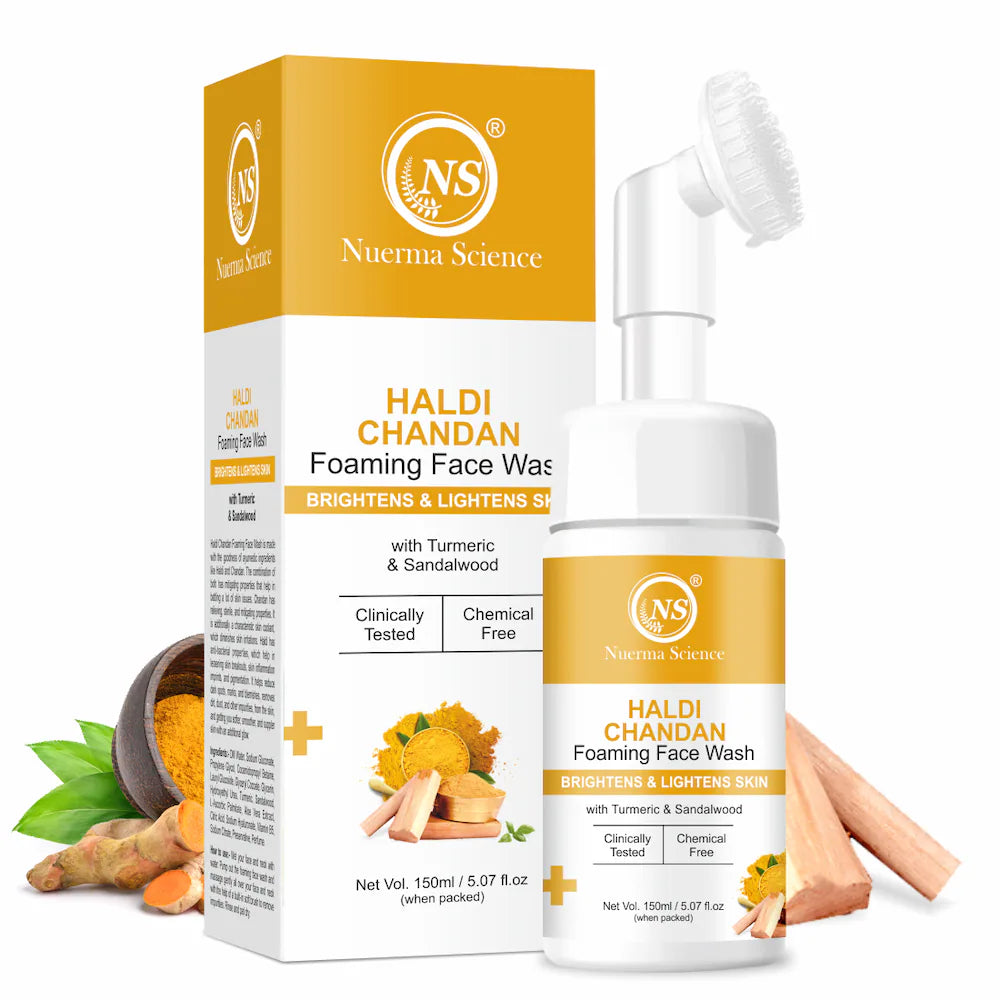 Nuerma Science Haldi Chandan Foaming Face Wash | Improve Skin Texture & Reduces Acne