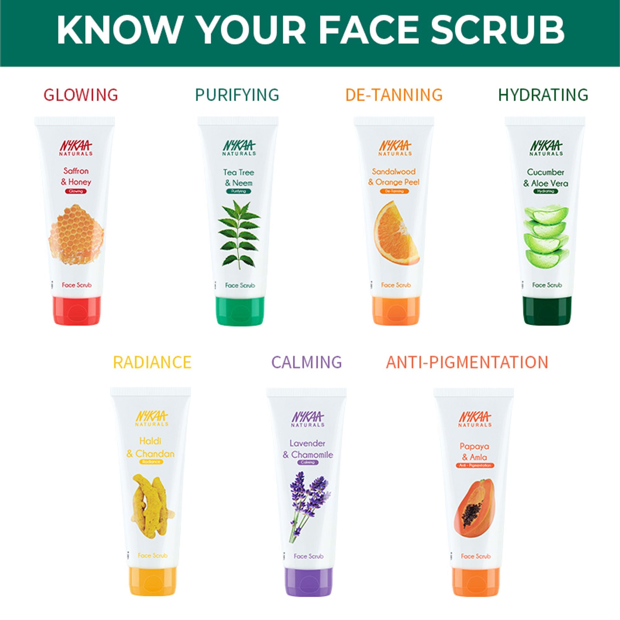 Nykaa Naturals Tea Tree & Neem Detox Face Scrub For Purifying, Acne Control & Clear Skin Glow - Tea Tree & Neem