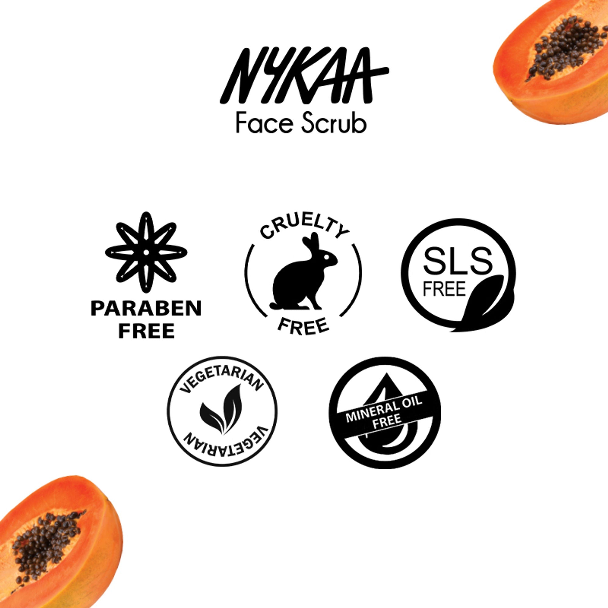 Nykaa Naturals Tea Tree & Neem Detox Face Scrub For Purifying, Acne Control & Clear Skin Glow - Papaya & Amla