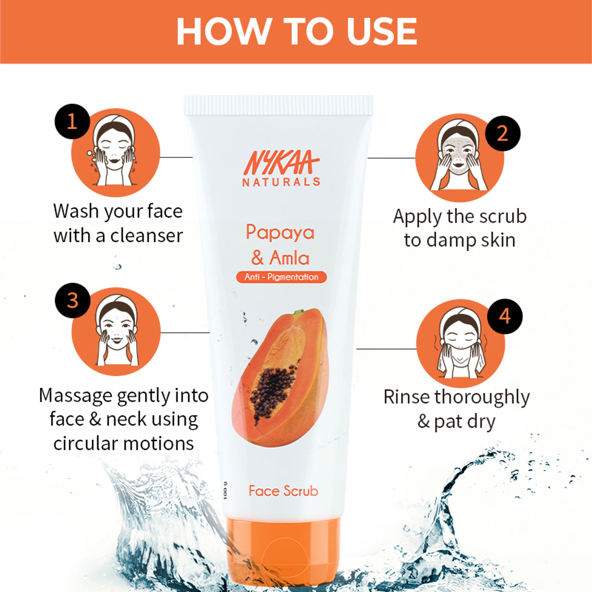Nykaa Naturals Tea Tree & Neem Detox Face Scrub For Purifying, Acne Control & Clear Skin Glow - Papaya & Amla