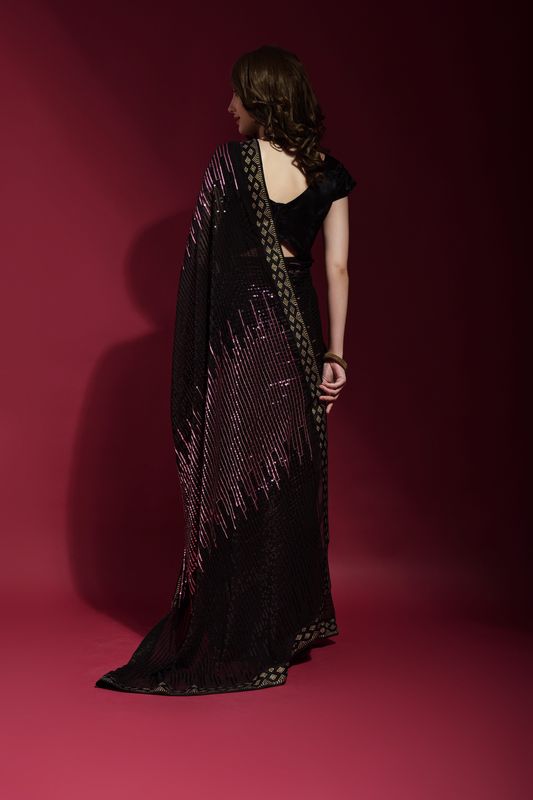 Aastha Black Heavy Georgette Heavy Satin Banglori Sequance Embroidery work