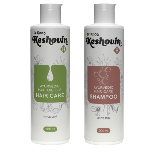 Dr. Rao's Keshovin-H Hair Oil, Keshovin-S Shampoo Combo