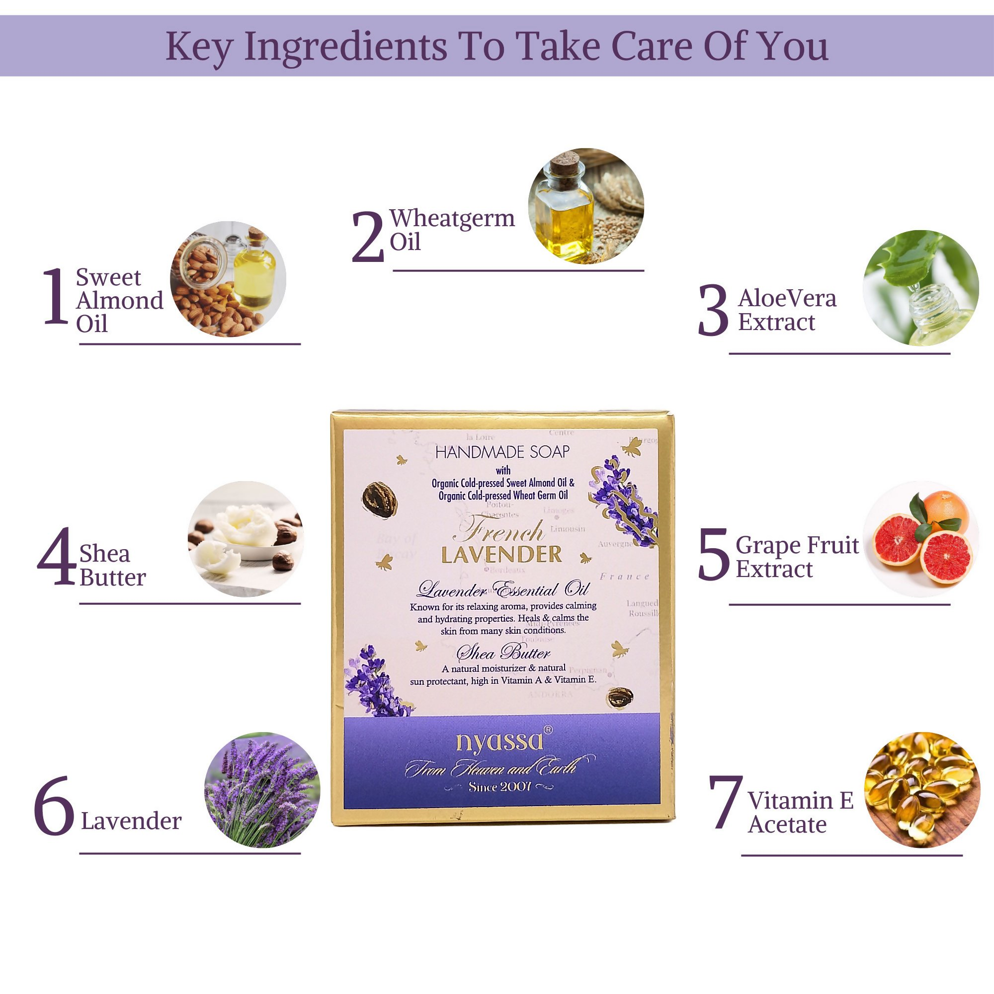 Nyassa Luxurious French Lavender Handmade Soap
