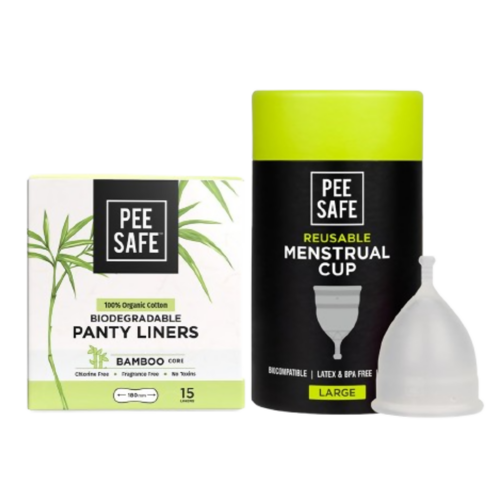 Pee Safe Menstrual Cup & Bio Panty Liners For Women