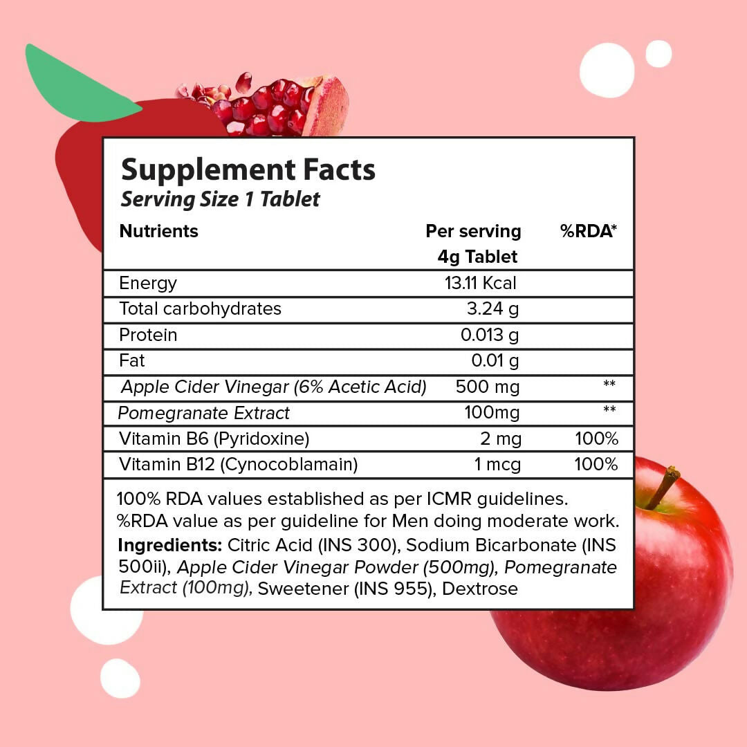 PLIX The Plant Fix Apple Cider Vinegar Effervescent Tablet with Mother - Multi Flavor