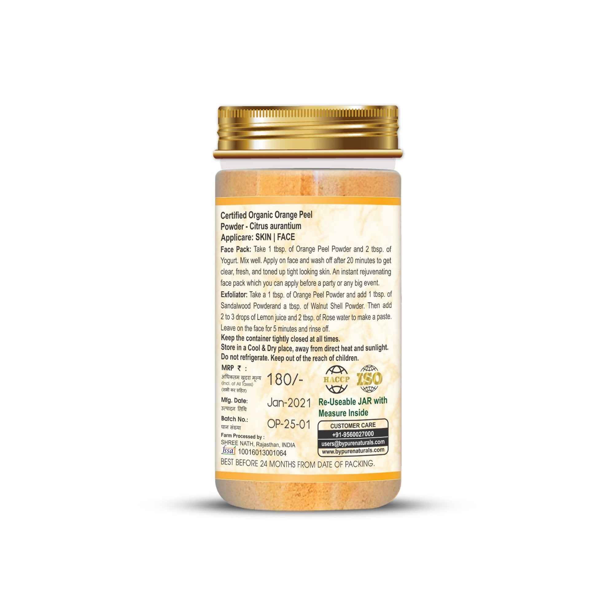 byPureNaturals Organic Orange Peel Powder