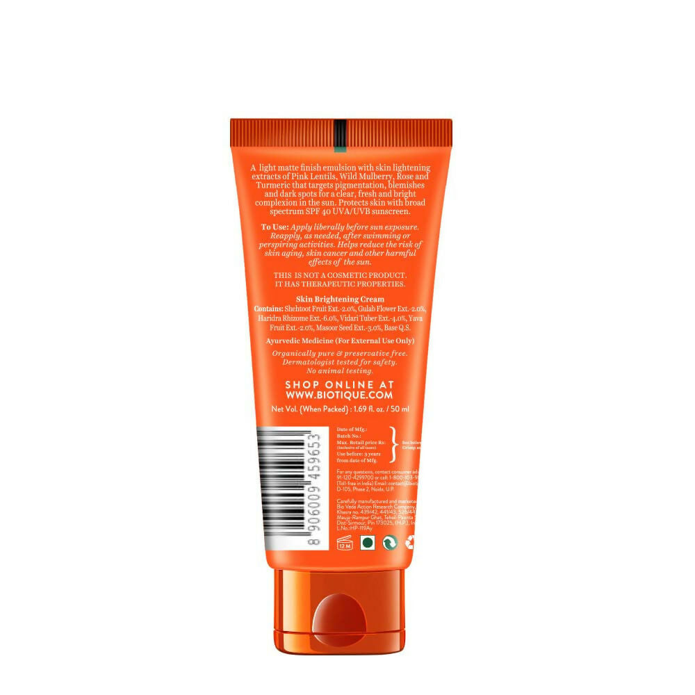 Biotique Bio Pink Lentils 3 In 1 Matte Look Sun Shield SPF 40