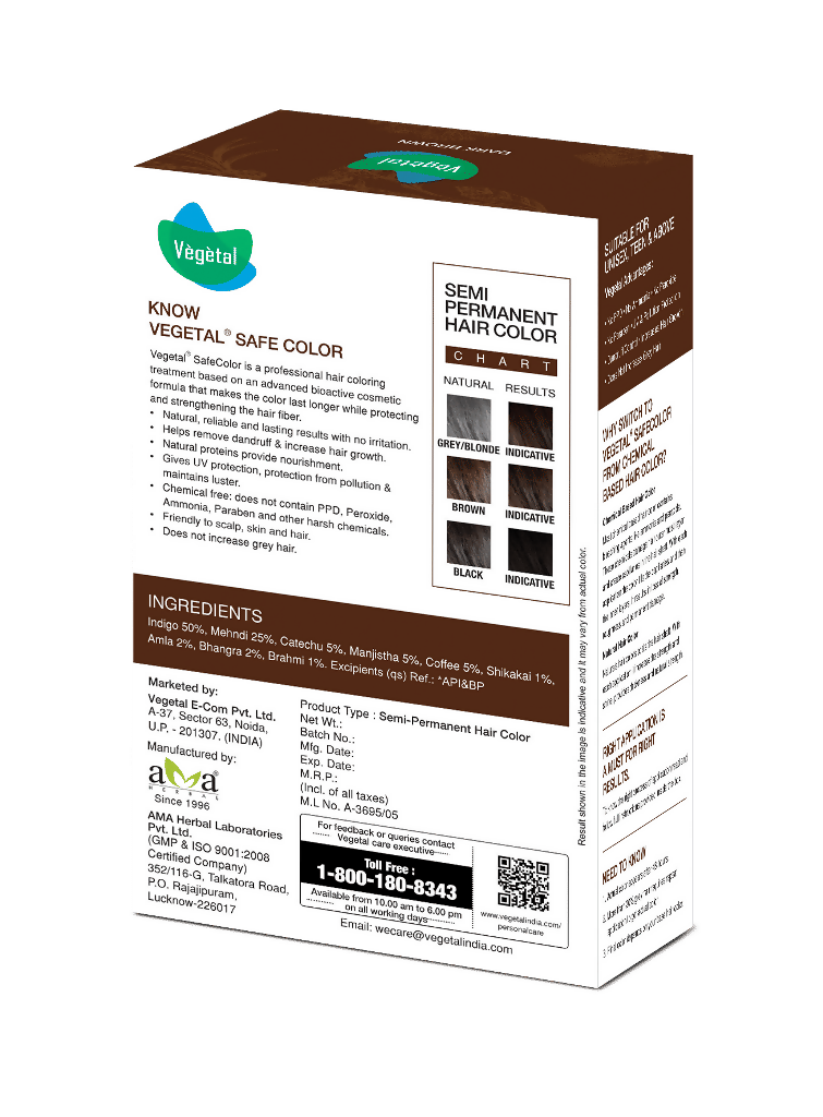 Vegetal Safe Color Hair Color - Dark Brown