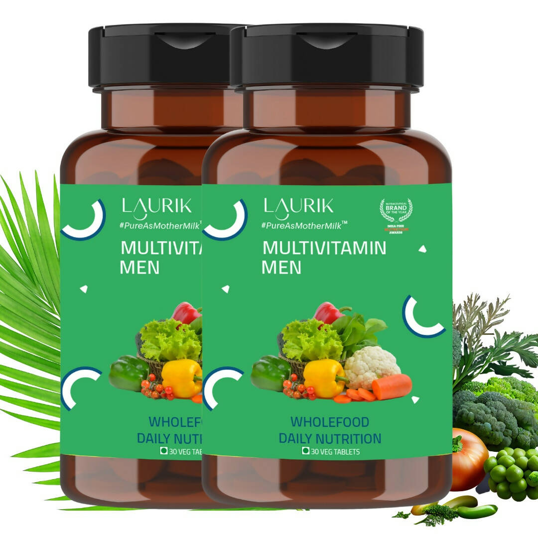 Laurik Multivitamin Tablets For Men | Vitamin A, C, D ,E With B Vitamins, Iron, Zinc & Calcium Supplements For Overall Health