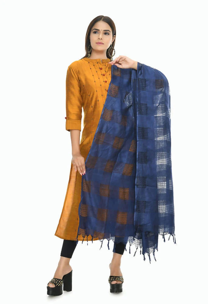 Mominos Fashion Navy Blue Window Dupatta