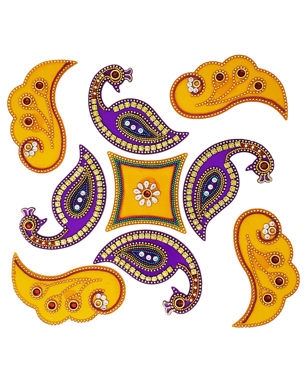 Peacock Rangoli Design (artificial Rangoli reusable)