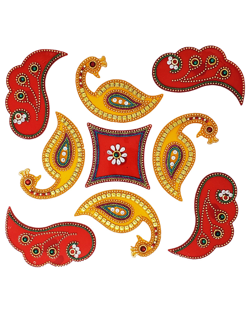 Peacock Rangoli Design (artificial Rangoli reusable)