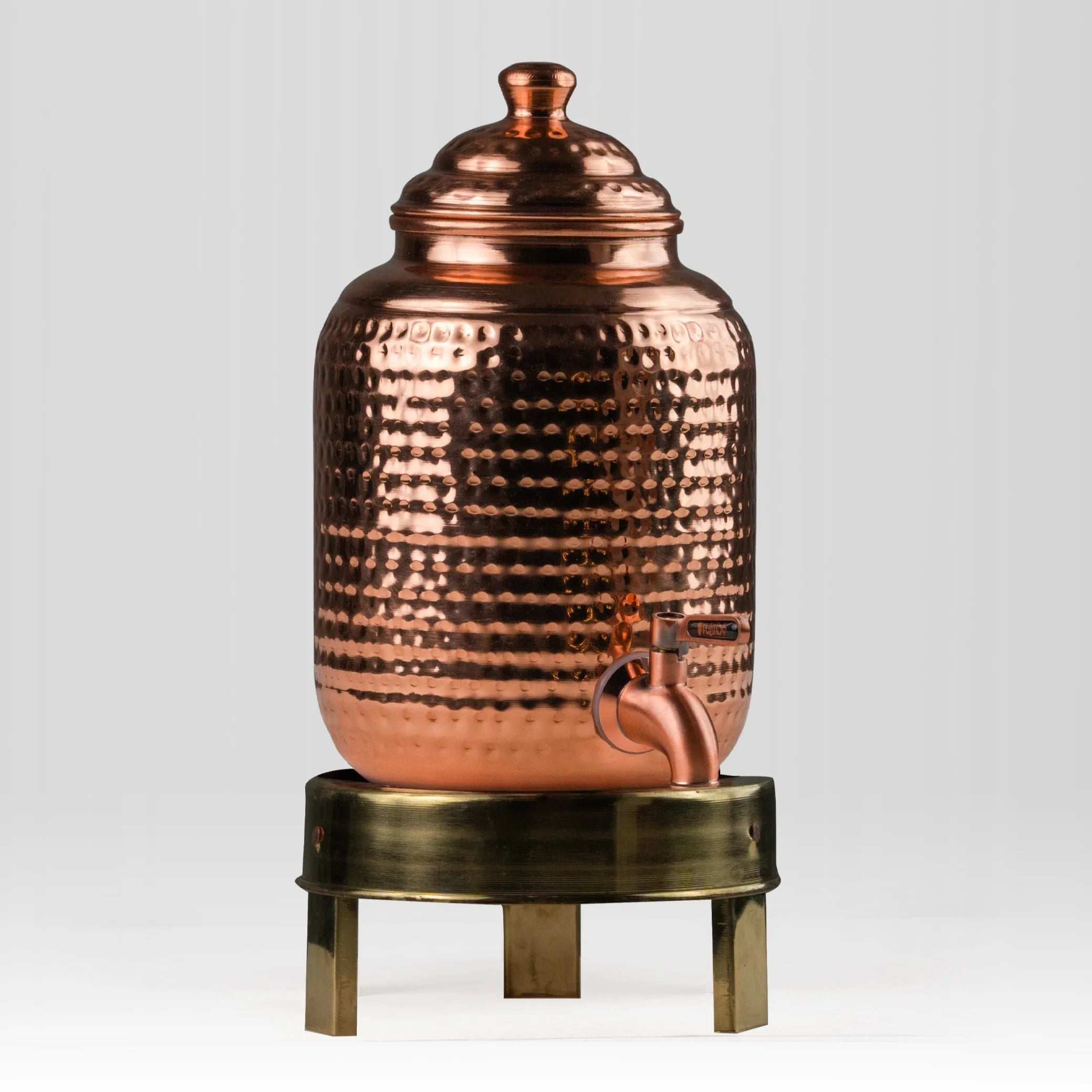 Health Smith Pure Copper Pineapple Water Dispenser with Brass Stand