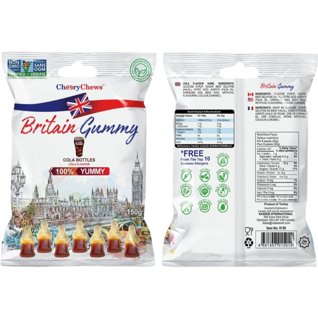Britain Gummy Cola Bottles 80gm